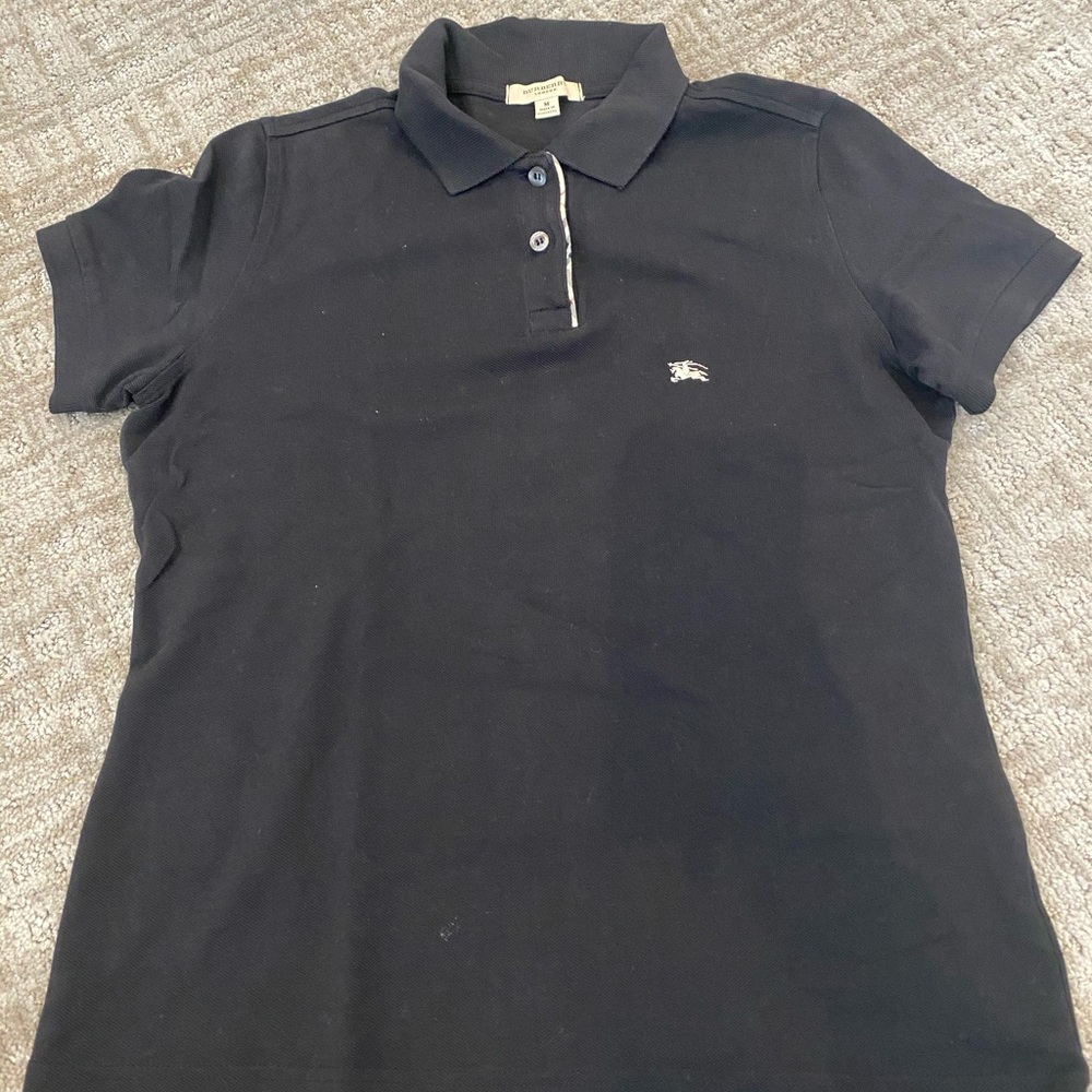 Black Burberry polo shirt size medium